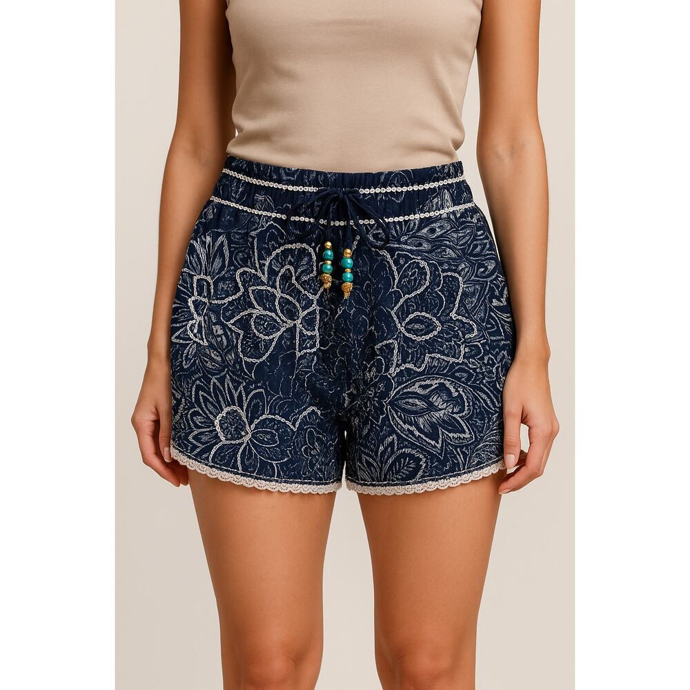 Junglee Billee Boho Patchwork Sequin Tassel Shorts NWT Festival Summer